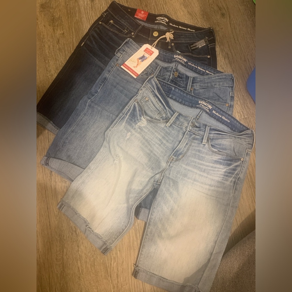 Levi's Modern Skinny Denim Shorts - Dark Blue